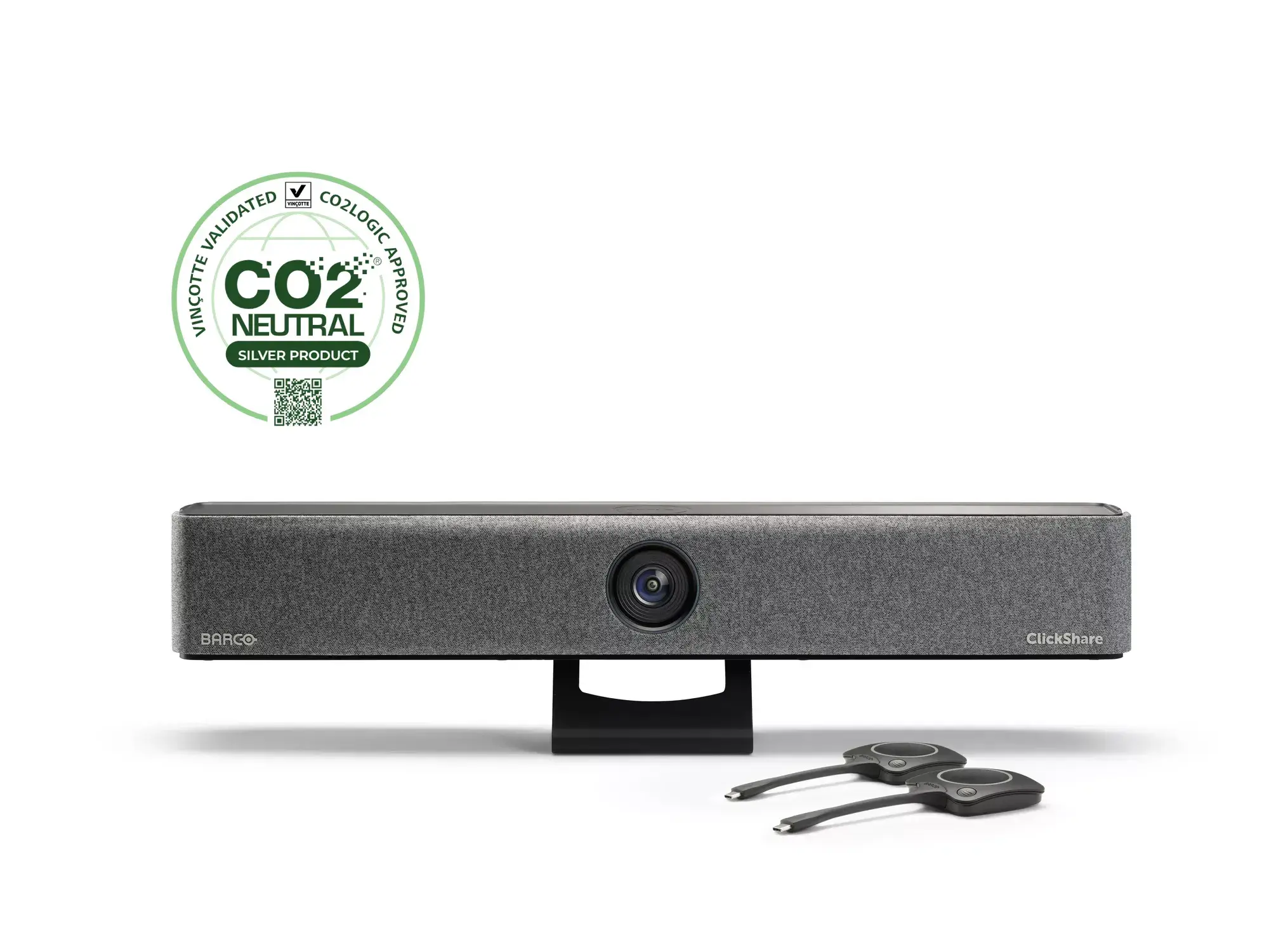 ClickShare Bar Pro foot front with 2 Buttons label